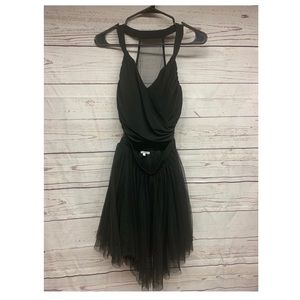 Black mesh homecoming dress